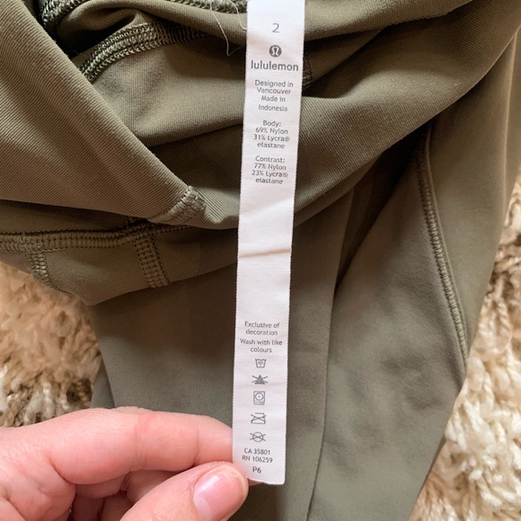 Lululemon All The Right Places Crop ll- 23” size 2 Sage - Picture 5 of 8